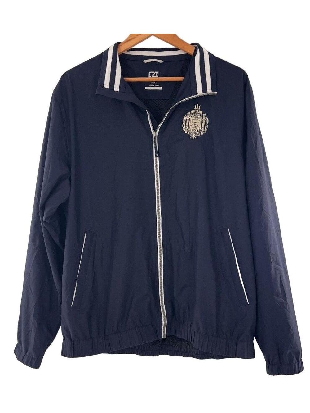 Cutter & Buck US Naval Academy Windbreaker Jacket Navy Blue Prep Military L
